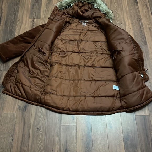 American Eagle Brown Corduroy Zip-Up Hooded Parka size small Ships Same Day! - Picture 6 of 13